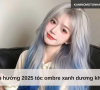 Xu hướng 2025 tóc ombre xanh dương khói